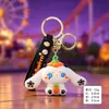 Llavero luminoso de Halloween con forma de alborotador, bonito accesorio para bolso, hebilla colgante con borde cruzado, llavero de linterna de calabaza, regalo