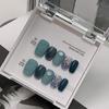 Puro olho de gato artesanal diamante fada manicure 10 puro quer fino flash mão- worn unha removível atacado