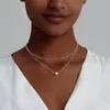 Collar con Colgante de Corazón Pequeño y Esponjoso en Capas Transfronterizo Europeo y Americano Venta Caliente Amor Clásico Simple Versátil Cadena para Clavícula Venta al por Mayor