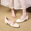 Sapatos de Salto Alto Mary Jane Quadrados para Uso Diário, Sapatos de Casamento Estilo Fada, Sapatos para Madrinhas, Sapatos de Festa, Sapatos de Salto Único Estilo Francês