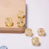Açúcar de Rocha Quadrado Contas de Vidro DIY Pulseira Colar Brincos Grampo de Cabelo Joias Artesanal Flor de Areia Dourada Contas de Vidro