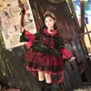 Disfraz de Cosplay de Vampiro Gótico Lolita Novia Fantasma Rosa Oscuro Princesa para Niñas de Halloween para Todas las Estaciones