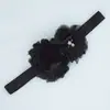 Venta caliente Diadema para bebé europea y americana borde crudo shabby cosida a mano Combinación de flor de gasa con perlas y pedrería Diadema para el cabello infantil