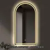Espejo de baño redondo de alta venta al por mayor, montado en la pared, antivaho, espejo inteligente con pantalla táctil e iluminación LED, ideal para maquillaje