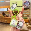 Llavero Auténtico Hello Kitty de Cuatro Cuadros con Sonido de Botón Descompresión Colgante de Muñeca Colgante para Mochila Escolar para Mujeres