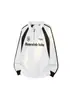 Chegada Nova Outono 2026 Estilo Hong Kong Branco Tamanho Grande Gola Manga Longa Cor Blocada Camiseta M-5X HT26729-TeP38