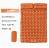 Colchoneta de camping inflable con bomba de pie, hecha de tela 40D Nylon TPU, impermeable y duradera. Tamaño individual/doble opcional, portátil para acampar al aire libre, senderismo y picnic.
