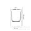 Botella de Vidrio para Perfume en Stock, Tapa de Rosca de 15 mm, Vidrio Transparente, Fondo Grueso, Forma Cuadrada Plana, 50 ml, Pulido a la Llama, Se Puede Pintar con Spray, Se Puede Serigrafiar, Se Puede Estampar en Caliente