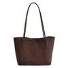 Bolsa Retrô Fosca Elegante Mãe-Filho Feminina 2026 Nova para o Trabalho Bolsa de Ombro Grande Bolsa Tote de Mão de Alta Qualidade