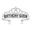 Europea y Americana Chica de Cumpleaños Feliz Fiesta de Cumpleaños Corona Correa para el Hombro Aleación Diamante Brillante Diadema de Corazón de Gama Alta