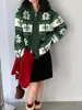 Casaco Suéter Jacquard Retrô Fair Isle Jiangzuo para Mulheres, Novo Estilo Outono/Inverno 2025, Tricô Preguiçoso e de Alta Qualidade U1435