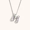 Collar de Diseño de Nicho de Moda Transfronterizo Ins Europeo y Americano Acero Inoxidable Chapado en Oro de 18 Quilates Collar con Letras de Burbuja de Alta Gama para Mujer