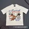Marca Americana da Moda Tops de Verão para Casal Estampado com Strass Emoção Mista Camiseta de Manga Curta Ins