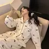 Nuevo pijama de invierno de franela, cálido y que no suelta pelusa, se puede usar afuera, diseño lindo de caricatura, conjunto de cárdigan largo engrosado