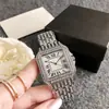 Gipsófila Tarjeta Personalizada Incrustada con Diamantes Reloj Cuadrado Pequeño para el Hogar Reloj de Cuarzo de Moda para Mujer Reloj de Cuarzo Impermeable con Correa de Acero Incrustada con Diamantes