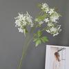 Simulación de una sola flor de tres cabezas de estilo pastoral nórdico lila para decoración de habitaciones, accesorios de fotografía de boda, flores