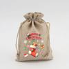 Sacos de Juta para Natal de Fornecimento Direto Transfronteiriço, Sacos de Embalagem para Armazenamento de Doces e Lanches de Natal, Sacos de Presente de Véspera de Natal, Sacos de Presente