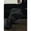 Calças xadrez grossas forradas de lã masculinas outono e inverno estilo americano high street pit bonito vibe solto perna larga reta casual calças compridas