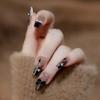 Nail art usar unha mão gelo através de olho de gato francês pasta de unha quebrada broca branca falsa unha patch unha peça atacado