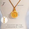 Loja de Ouro Mesmo Estilo Areia Dourada Acessórios DIY Recortado Pingente Sifang Cravejado com Diamantes Nova Corrente de Clavícula Colar de Disco Chinoiserie