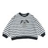 Promoção Suéter de Moletom Listrado para Meninos Outono Top Versátil Infantil Estilo Coreano Primavera e Outono Camiseta Básica