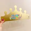 Sombrero de Cumpleaños Sombrero de Pastel Sombrero de Cumpleaños para Niños Popular en Internet Ins Plegable Fiesta de Cumpleaños Sombrero Plegable Corona Sombrero de Cumpleaños