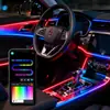Iluminação Ambiente para Carro, Iluminação Interna do Porta-Malas, Luzes de LED Ocultas, Iluminação de Ambiente Interno Colorida RGB Fluida