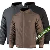 Jaquetas Masculinas Novas para Primavera e Outono, Roupas de Exterior Masculinas, Casuais de Negócios com Gola Alta, Cinza Escuro, Preto, Verde Militar, Cor Café
