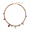 Piedra de la Buena Fortuna Festival de Año Nuevo Collar Pulsera de Piedra Natural con Cuentas para Mujer, Diseño Único, Cadena Larga Estilosa y Personalizada para Suéter