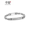 Pulsera para Hombre Moda Trendy Retro Patrón Quilla Ping An Cadena Tejida Simple Individualidad Cadena de Cobre