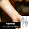 Pegatinas de tatuaje con diseño de calavera y rosa en relieve plateado, personalizadas, impermeables, de larga duración, para hombres y mujeres, para decoración de muñeca y brazo, estilo europeo y americano