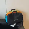 Bolsa de viaje para camping al aire libre, bolso de mano estilo montaña, gran capacidad, diseño color block, adecuada para salidas de primavera, natación y uso en el gimnasio, bolsa de almacenamiento