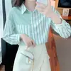Novedad Primavera/Otoño 2026 Ropa para Mujer Camisa Rayada de Manga Larga a la Moda para Mujer Chic Adelgazante Bloque de Color Top Temperamento Versátil