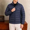Chaqueta de algodón para hombre 2026 otoño e invierno versión con cremallera y cuello alto chaqueta acolchada ligera para hombres de mediana edad y jóvenes, abrigo corto de algodón cálido, moderno