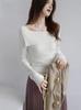 Elegante y Juvenil Suéter de Punto con Volantes Off-Shoulder para Mujer, Nuevo Diseño de Verano, Top Fino Versátil Único