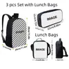 Mochila Escolar Infantil Monstruo de Pelo Verde Grinch Mochila para Estudiante de Primaria Bolsa de Comida Estuche para Lápices Mochila de Tres Piezas Venta al por Mayor Transfronteriza