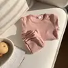 Roupa de Casa Infantil Roupas e Calças de Outono Infantis Meninos e Meninas Roupa de Casa para Bebê Malha Térmica de Algodão Pijamas Roupa de Casa Engrossada
