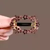 Pinza para el Cabello de Pedrería Ovalada con Forma de Estrella, Super Brillante y Exquisita, Nuevo Estilo de Moda para Período de Transición del Cabello Corto, Pinza para Cola de Caballo, Pinza de Resorte para Cabello Semirecogido