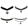Conjunto combinado más vendido collar gargantilla collar collar coreano correa para el cuello cadena para el cuello cadena de clavícula de encaje al por mayor