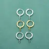 Pendientes de Plata de Ley 925 Hebilla de Oreja Accesorios Vacíos Pendientes de Perla Simples Japoneses y Coreanos Material para Pendientes de Perlas de Jade DIY