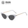 Gafas de sol Jamie 5091 de Moda Europea y Americana con Incrustaciones de Diamantes Estilo Ojo de Gato para Mujer con Bisagras de Resorte, Gafas de Sol Retro de Dos Tonos con Degradado Transfronterizas