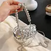 Bolso de Mano para Mujer Metal Plateado Mini Amor Alienígena Meteoro Caja Concha Bolso Llavero de Banquete Bolso Cruzado
