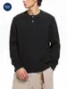 Mu Qiu Ropa para Hombre 700G Peso Pesado Estilo Old Money Suéter de Punto Trenzado Henley Manga Larga para Hombre Suéter Cálido Holgado para Hombre