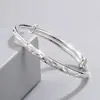 Pulsera Redonda de Lluvia de Meteoros Plateada para Mujer, Pulsera Minimalista de Joyería de Plata, Regalo para Novia, Venta al por Mayor