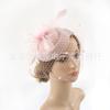 Tocado de Malla Retro Popular de Amazon para Novias Diadema de Moda Europea y Americana Velo Sombrero de Copa Tocado de Plumas Horquilla