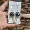 Pendientes de Pieza Bordada Vintage Bordados a Mano de Estilo Étnico de Moda, Colgantes de Oreja Pequeños Cortos con Borlas, Joyería de Plata Miao de Yunnan para Mujeres