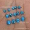 2~20mm pó prensado padrão de linha preta branco/vermelho/azul turquesa semicírculo fundo plano superfície do anel flor Ulan metade da superfície incrustada com contas