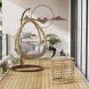 Silla Cesta Colgante Columpio de Interior Silla Colgante de Balcón Hamaca de Ocio Columpio Doble Cesta Colgante de Patio Silla de Ratán