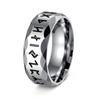 Anel de Aço Inoxidável Rúnico Viking Nórdico Amazon Transfronteiriço Prata Antiga Retrô Joia Masculina