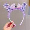 Diadema Kulomi para niños, diadema antideslizante para mujer, lindos accesorios para el cabello Sanrio, lazo de malla para niña, tocado de tarjeta para el cabello